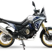 GPR exhaust compatible with Voge DS 800 Rally 2025-2026, Satinox , Homologated legal slip-on exhaust including removable db killer and link pipe 