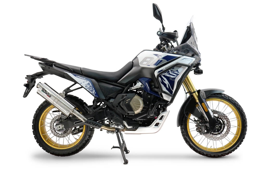 GPR exhaust compatible with Voge DS 800 Rally 2025-2026, Trioval, Homologated legal slip-on exhaust including removable db killer and link pipe 