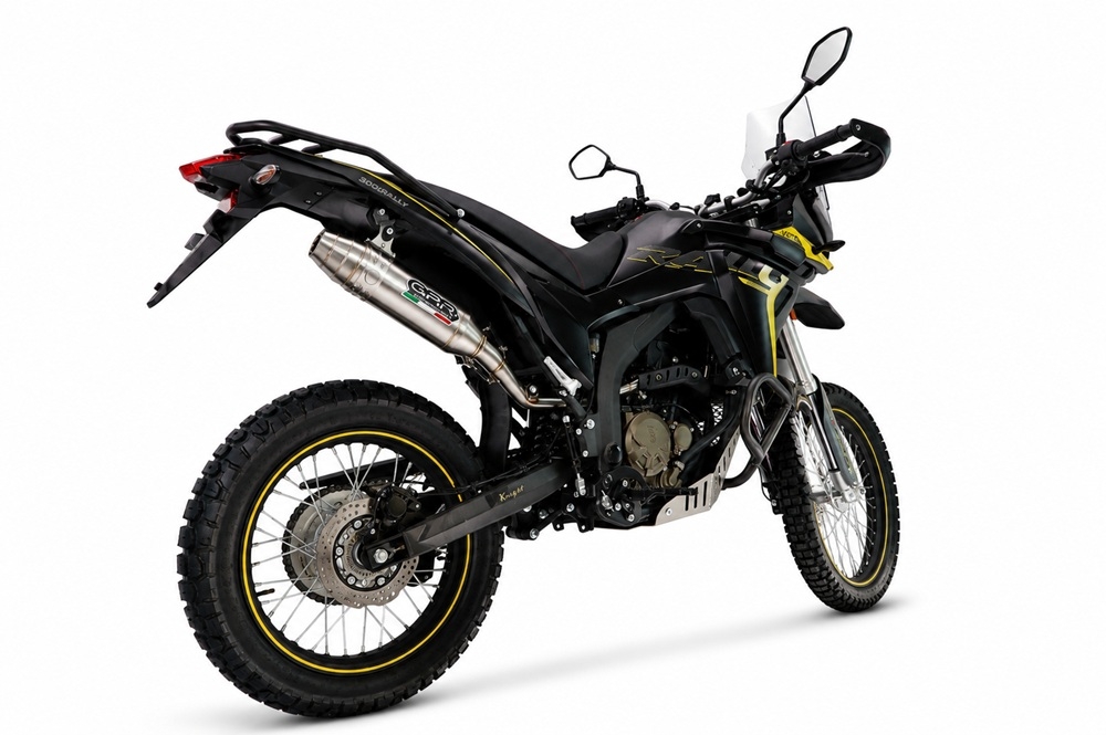 GPR exhaust compatible with Voge 300Rally 2025-2026, Deeptone Inox, Homologated legal slip-on exhaust including removable db killer, link pipe and catalyst 