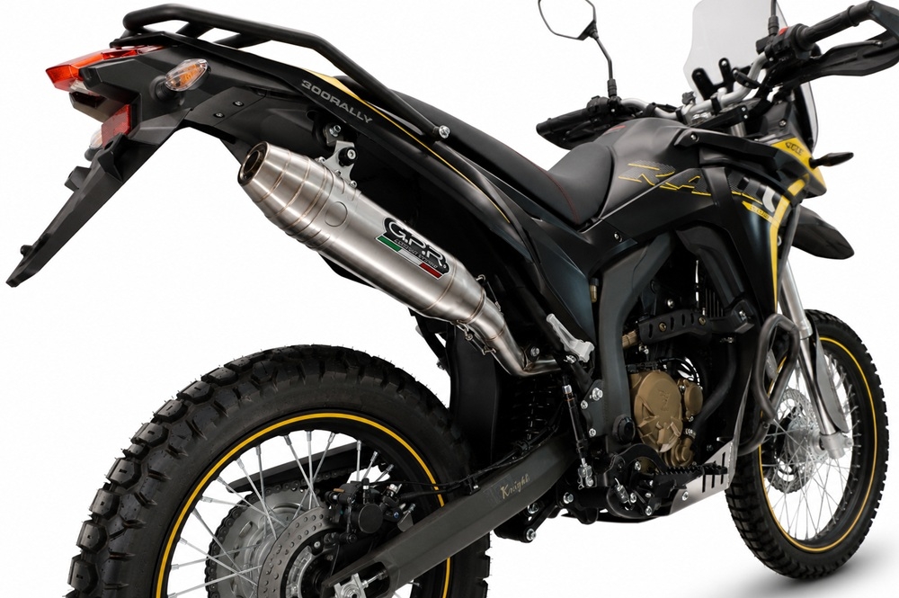 GPR exhaust compatible with Voge 300Rally 2025-2026, Deeptone Inox, Homologated legal slip-on exhaust including removable db killer, link pipe and catalyst 