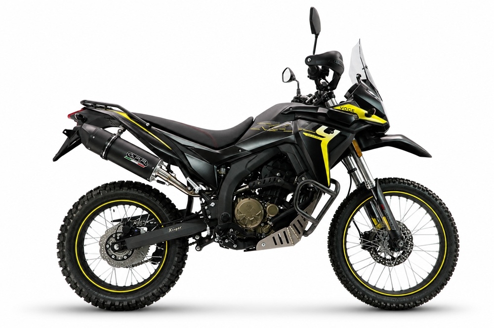 GPR exhaust compatible with Voge 300Rally 2025-2026, Furore Nero, Homologated legal slip-on exhaust including removable db killer, link pipe and catalyst 