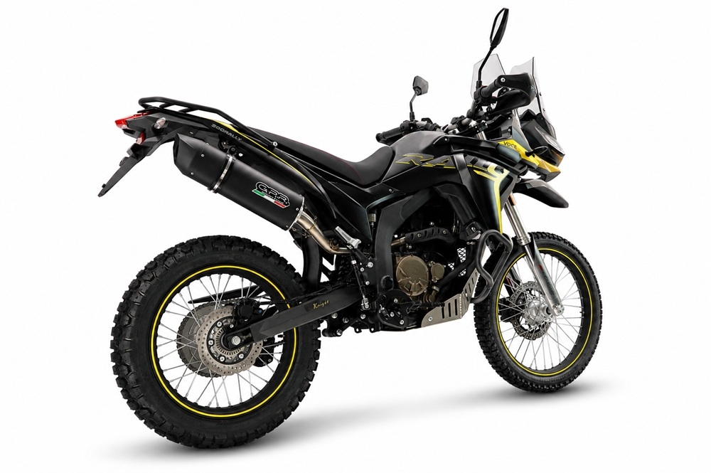 GPR exhaust compatible with Voge 300Rally 2025-2026, Furore Nero, Homologated legal slip-on exhaust including removable db killer, link pipe and catalyst 