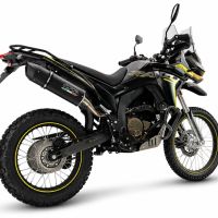 GPR exhaust compatible with Voge 300Rally 2025-2026, Furore Nero, Homologated legal slip-on exhaust including removable db killer, link pipe and catalyst 