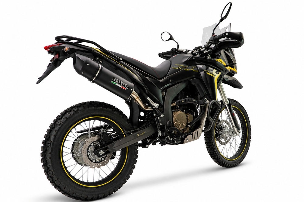 GPR exhaust compatible with Voge 300Rally 2025-2026, Furore Nero, Homologated legal slip-on exhaust including removable db killer, link pipe and catalyst 