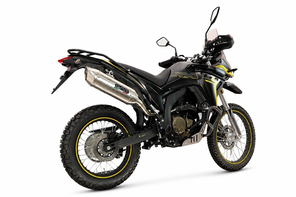 GPR exhaust compatible with Voge 300Rally 2025-2026, Furore-X Inox, Homologated legal slip-on exhaust including removable db killer, link pipe and catalyst 
