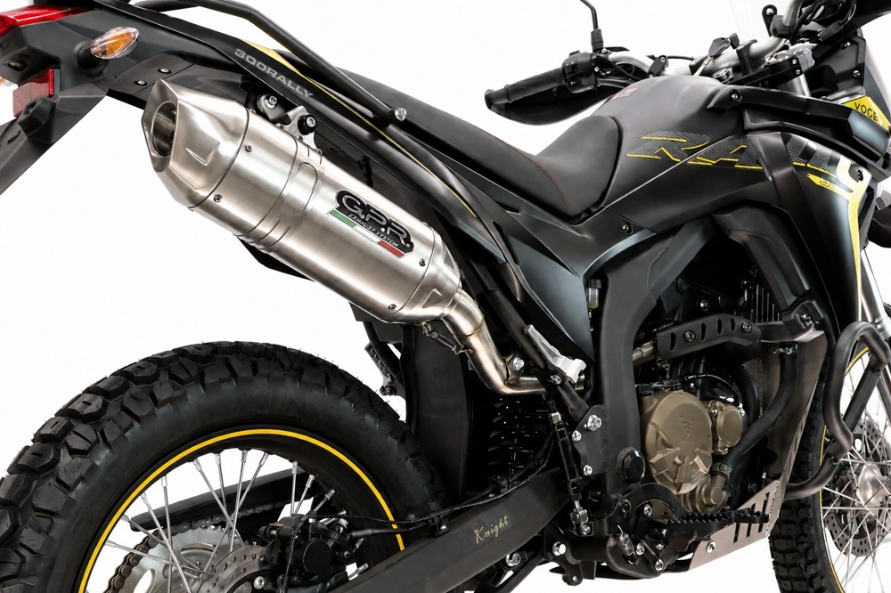 GPR exhaust compatible with Voge 300Rally 2025-2026, Furore-X Inox, Homologated legal slip-on exhaust including removable db killer, link pipe and catalyst 