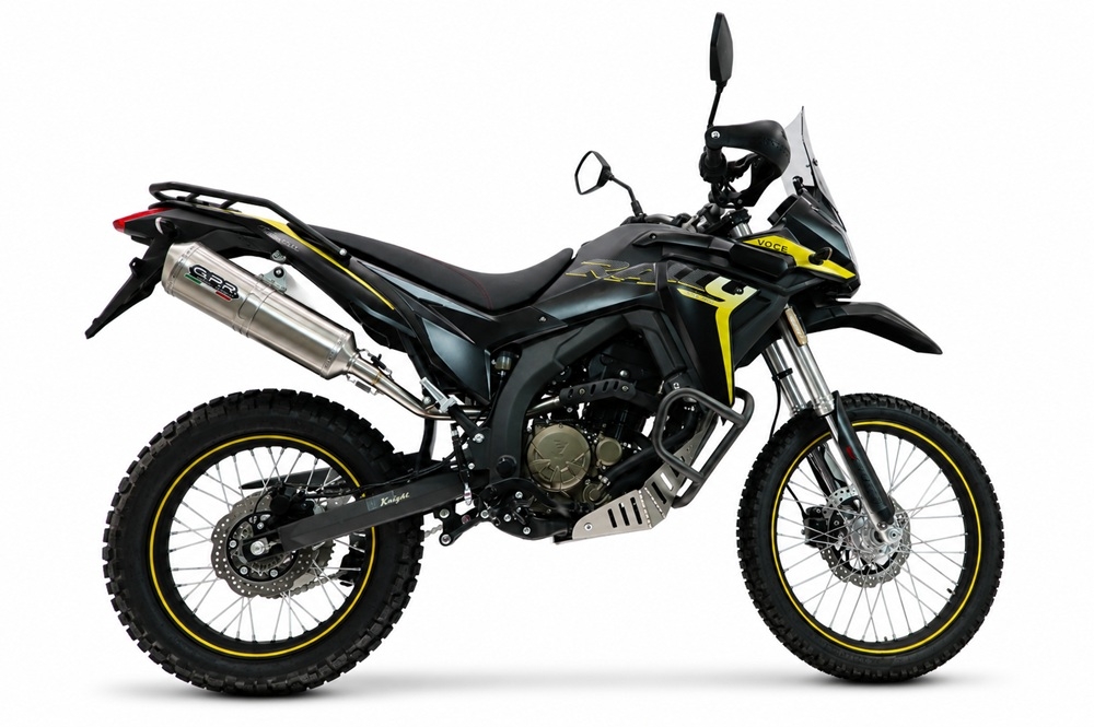 GPR exhaust compatible with Voge 300Rally 2025-2026, Satinox , Homologated legal slip-on exhaust including removable db killer, link pipe and catalyst 