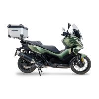 Top case GPR TECH compatible with  Voge SR 450 X 2026/2027 e5 plus GPR TECH Top case in aluminum, silver color, including roof rack and specific plate Capacity 45 LT.