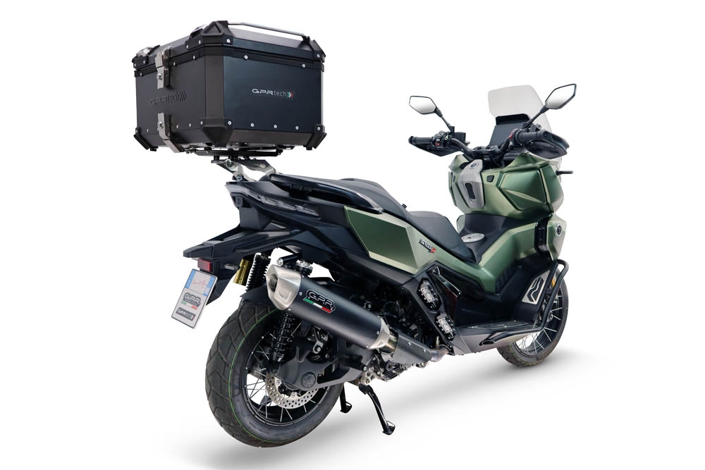 GPR exhaust compatible with Voge SR 450 X 2026-2027, Furore-X Scooter, Racing full system including manifold and removable db killer 