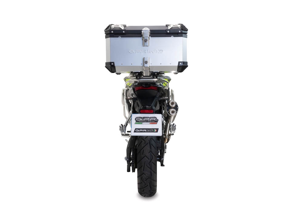 GPR TECH compatible with  Voge 900DSX 2024/2025 e5 GPR TECH Top case in aluminum, silver color with specific plate included Capacity 45 LT.