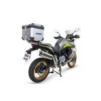 GPR TECH compatible with  Voge 900DSX 2024/2025 e5 GPR TECH Top case in aluminum, silver color with specific plate included Capacity 35 LT.
