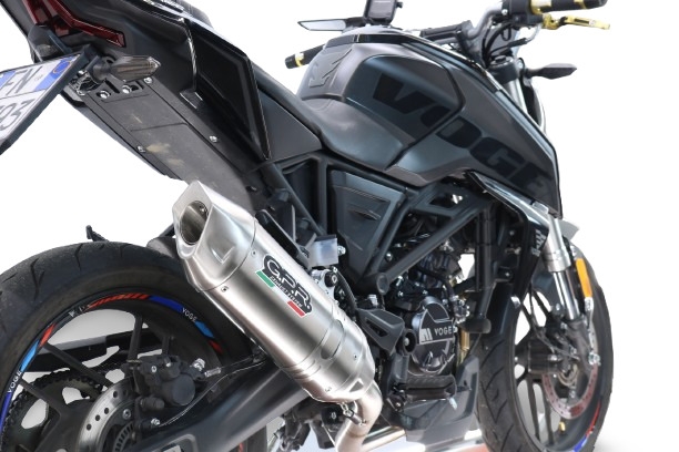 GPR exhaust compatible with Voge Brivido R125 2025-2026, Furore-X Inox, full system exhaust legal for UK and non-EU countries including removable db killer 