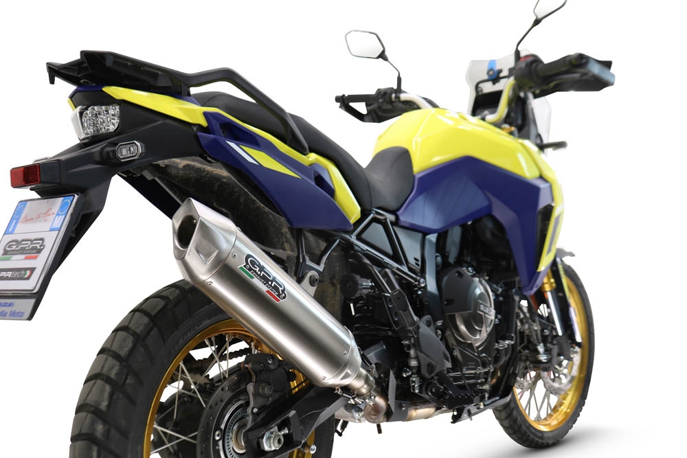 Exhaust compatible with Suzuki V-STROM 800DE - 800SE 2023-2025, Furore-X Acciaio Inox, Slip-on exhaust including removable db killer and link pipe, EPA-compliant 