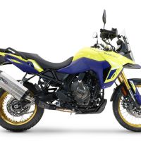 Exhaust compatible with Suzuki V-STROM 800DE - 800SE 2023-2025, Hyper Sonic Titanium, Slip-on exhaust including removable db killer and link pipe, EPA-compliant 