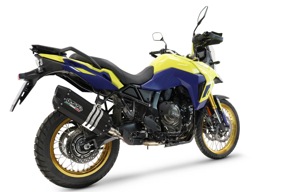 Exhaust compatible with Suzuki V-STROM 800DE - 800SE 2023-2025, Hyper Sonic Black Titanium, Slip-on exhaust including removable db killer and link pipe, EPA-compliant 