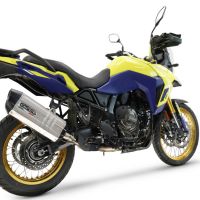 Exhaust compatible with Suzuki V-STROM 800DE - 800SE 2023-2025, Hyper Sonic Titanium, Slip-on exhaust including removable db killer and link pipe, EPA-compliant 