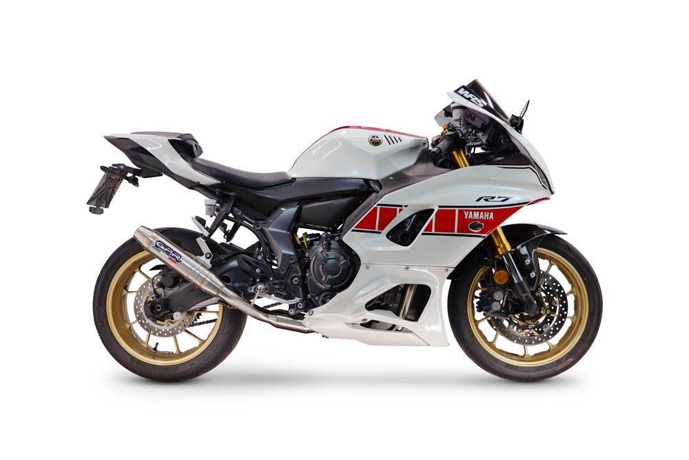 GPR exhaust compatible with Yamaha YZF R7 2021-2024, Deeptone Inox, Homologated legal full system exhaust, including removable db killer and catalyst 