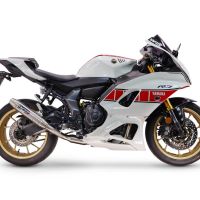 GPR exhaust compatible with Yamaha YZF R7 2021-2024, Deeptone Inox, Homologated legal full system exhaust, including removable db killer and catalyst 