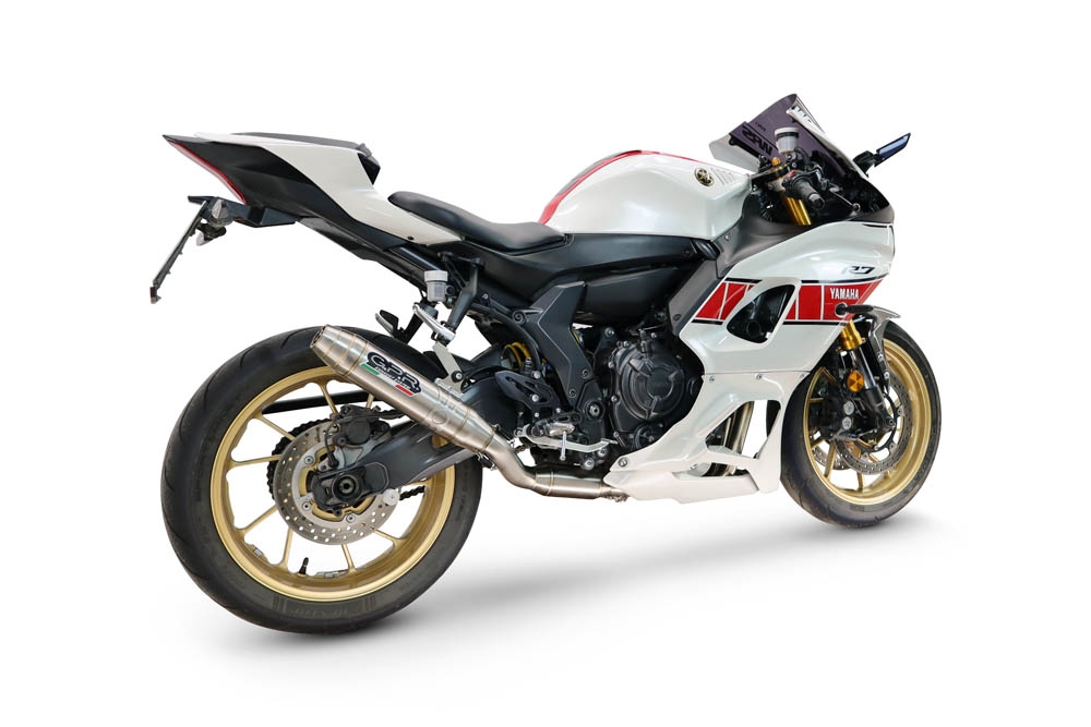 GPR exhaust compatible with Yamaha YZF R7 2021-2024, Deeptone Inox, Homologated legal full system exhaust, including removable db killer and catalyst 