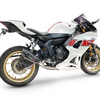 GPR exhaust compatible with Yamaha YZF R7 2021-2024, GP-Revo Black Titanium, full system exhaust legal for UK and non-EU countries including removable db killer 