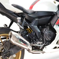 GPR exhaust compatible with Yamaha YZF R7 2021-2024, GP-Revo Titanium, Homologated legal full system exhaust, including removable db killer and catalyst 
