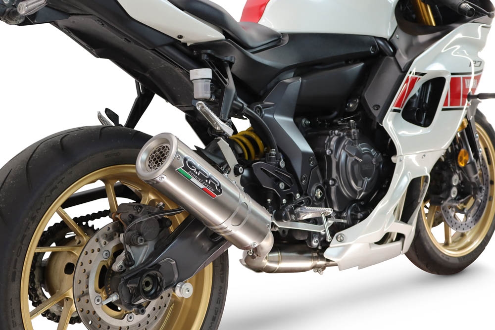 GPR exhaust compatible with Yamaha YZF R7 2021-2024, M3 Inox , full system exhaust legal for UK and non-EU countries including removable db killer 