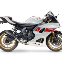 GPR exhaust compatible with Yamaha YZF R7 2021-2024, M3 Black Titanium, full system exhaust legal for UK and non-EU countries including removable db killer 