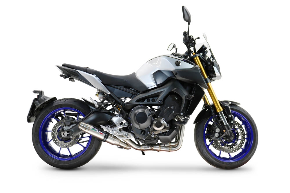 GPR exhaust compatible with Yamaha Mt-09 2014-2016, Deeptone Inox, Racing full system exhaust, including removable db killer 