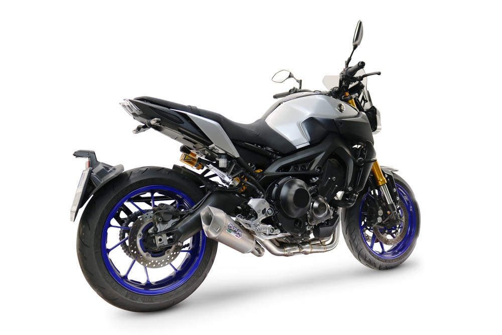GPR exhaust compatible with Yamaha Mt-09 2014-2016, GP-Revo Titanium, Homologated silencer for noise including full line,db killer and catalyst compliant for inspection 