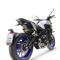 GPR exhaust compatible with Yamaha Mt-09 2017-2020, GP-Revo Black Titanium, Homologated silencer for noise including full line,db killer and catalyst compliant for inspection 