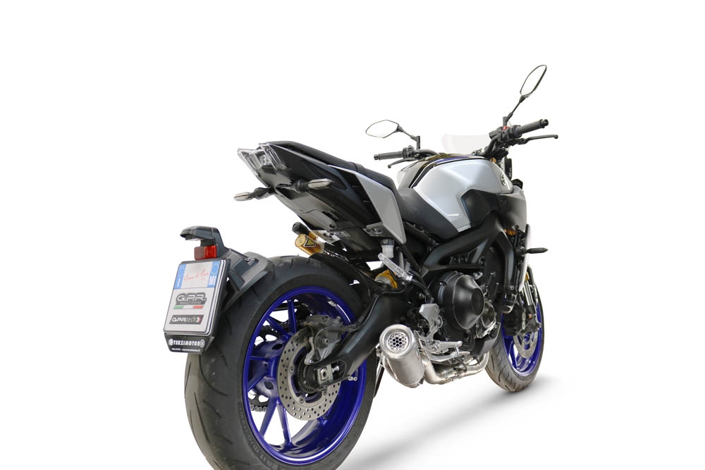 GPR exhaust compatible with Yamaha Mt-09 2017-2020, M3 Inox , Homologated legal full system exhaust, including removable db killer and catalyst 