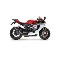 GPR exhaust compatible with Yamaha Yzf R1-R1-M 2020-2025, GP-Revo Black Titanium, Homologated legal slip-on exhaust including removable db killer and link pipe 