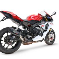GPR exhaust compatible with  Yamaha R1 2017-2019, GP-Revo Black Titanium, Slip-on exhaust including removable db killer and link pipe, EPA-compliant 