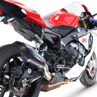 GPR exhaust compatible with  Yamaha R1 2017-2019, GP-Revo Black Titanium, Slip-on exhaust including removable db killer and link pipe, EPA-compliant 