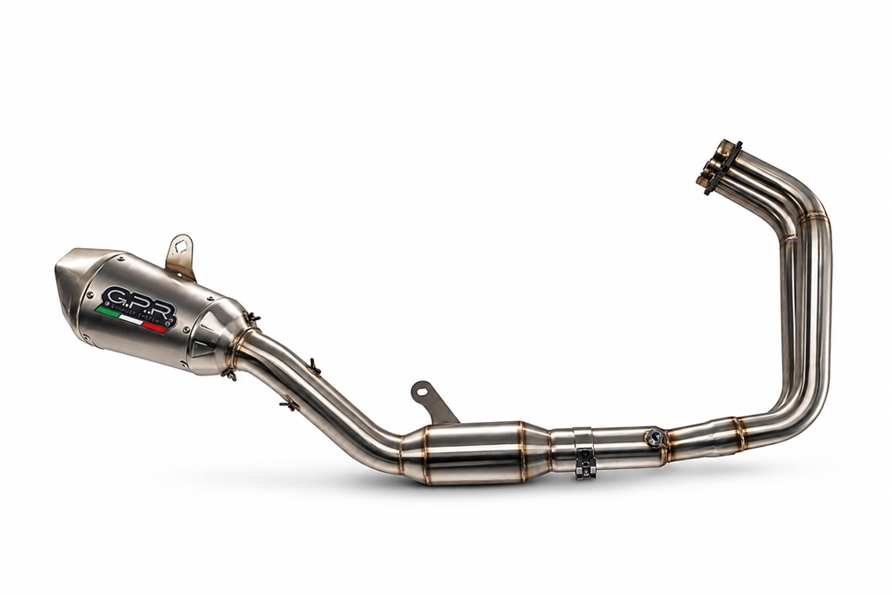 GPR exhaust compatible with Yamaha YZF R7 2021-2024, GP-Revo Titanium, Homologated legal full system exhaust, including removable db killer and catalyst 