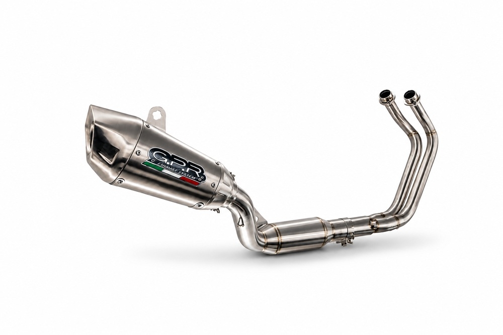GPR exhaust compatible with Yamaha YZF R7 2021-2024, GP-Revo Titanium, Homologated legal full system exhaust, including removable db killer and catalyst 