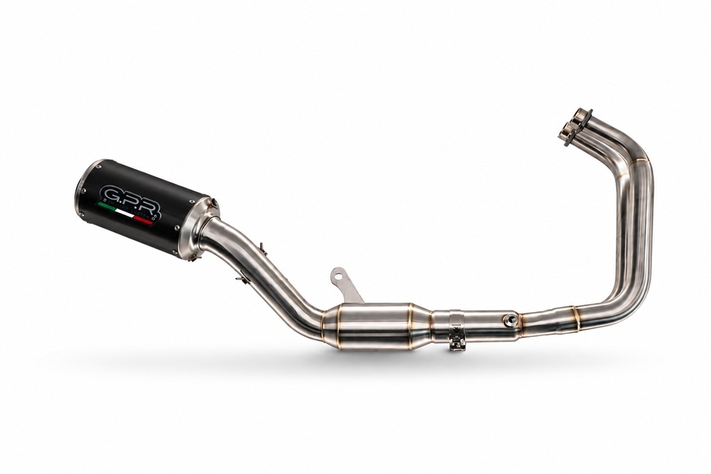 GPR exhaust compatible with Yamaha YZF R7 2021-2024, M3 Black Titanium, full system exhaust legal for UK and non-EU countries including removable db killer 