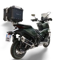 Top case GPR TECH compatible with  Zontes 368 G 2025/2026 GPR TECH Top case in aluminum, silver color, including roof rack and specific plate Capacity 35 LT.