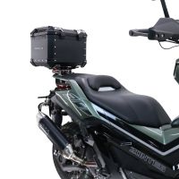 Top case GPR TECH compatible with  Zontes 368 G 2025/2026 GPR TECH Top case in aluminum, silver color, including roof rack and specific plate Capacity 35 LT.