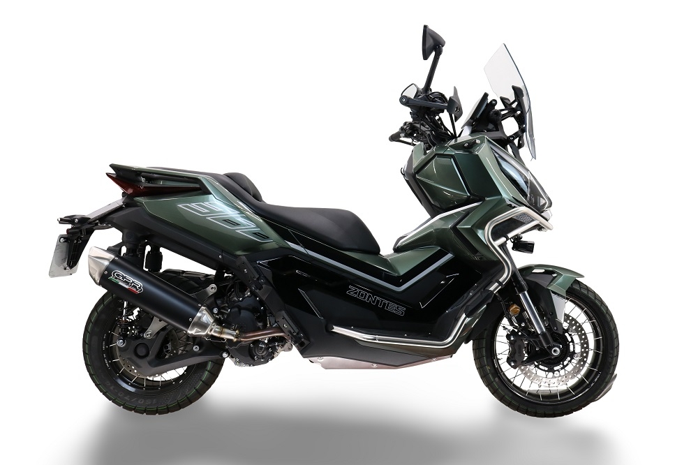 Exhaust compatible with Zontes 365D 2024-2026, Furore-X Scooter, Slip-on exhaust including link pipe and removable db killer 