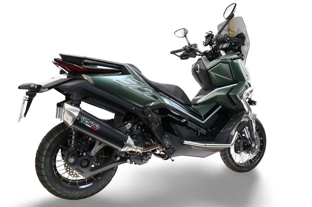 Exhaust compatible with Zontes 365D 2024-2026, Furore-X Scooter, Slip-on exhaust including link pipe and removable db killer 