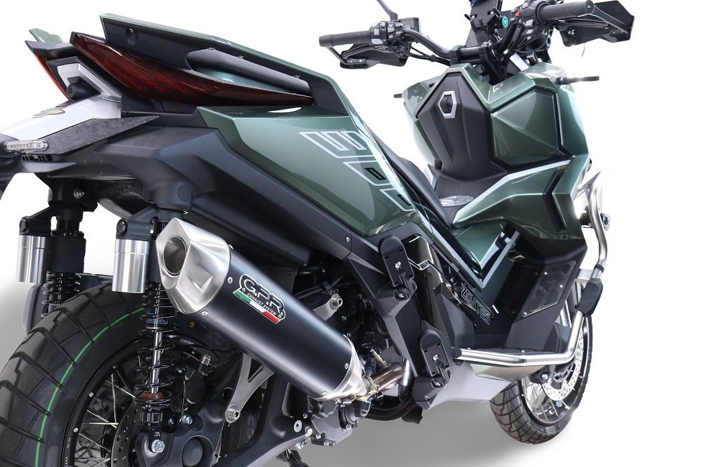 Exhaust compatible with Zontes 365D 2024-2026, Furore-X Scooter, Slip-on exhaust including link pipe and removable db killer 