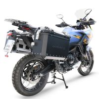 GPR TECH compatible with  Zontes 703 F 2025/2026 GPR TECH Pair of side cases aluminum made, black color with specific pannier holder Capacity 38 LT. + 38 LT.