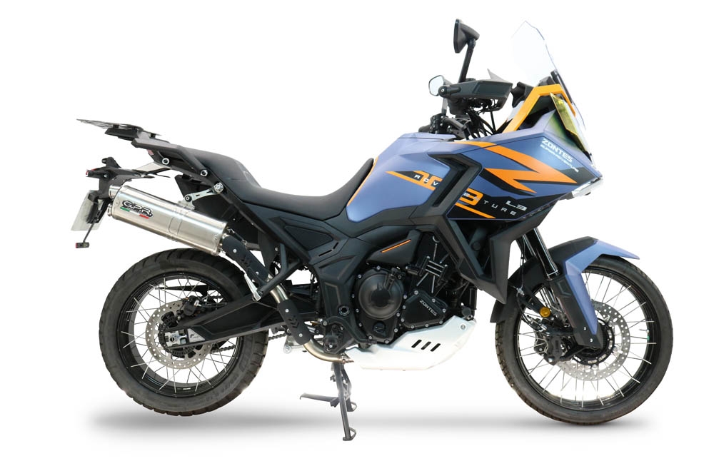 GPR exhaust compatible with Zontes 703 F 2025-2026, Dual Inox, Racing slip-on exhausts including link pipe and removable db killer 