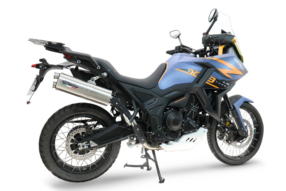 GPR exhaust compatible with Zontes 703 F 2025-2026, Dual Inox, Racing slip-on exhausts including link pipe and removable db killer 