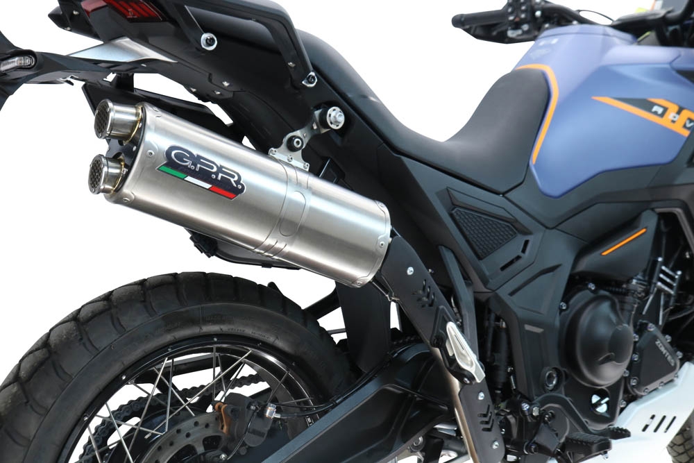 GPR exhaust compatible with Zontes 703 F 2025-2026, Dual Inox, Racing slip-on exhausts including link pipe and removable db killer 