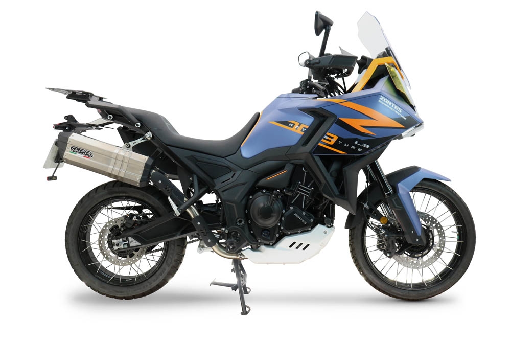 GPR exhaust compatible with Zontes 703 F 2025-2026, Hyper Sonic Black Titanium, Homologated legal slip-on exhaust including removable db killer and link pipe 