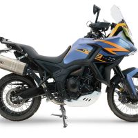 GPR exhaust compatible with Zontes 703 F 2025-2026, Hyper Sonic Black Titanium, Homologated legal slip-on exhaust including removable db killer and link pipe 