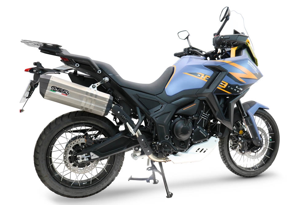 GPR exhaust compatible with Zontes 703 F 2025-2026, Hyper Sonic Black Titanium, Homologated legal slip-on exhaust including removable db killer and link pipe 