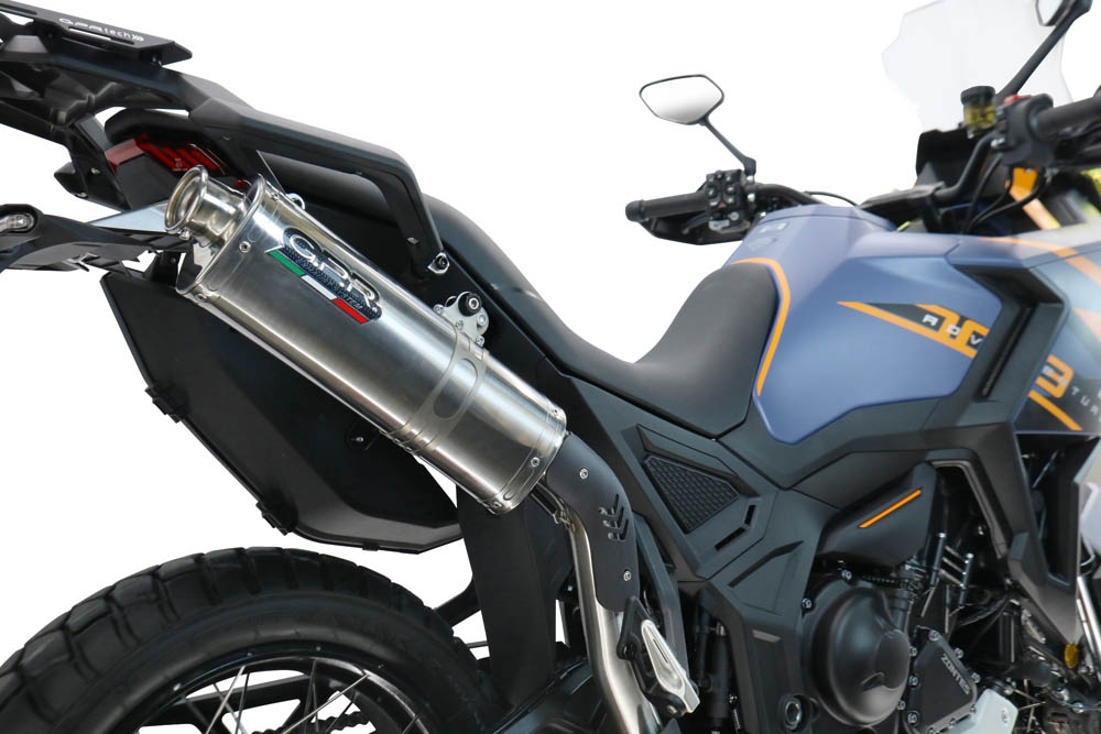 GPR exhaust compatible with Zontes 703 F 2025-2026, Trioval, Homologated legal slip-on exhaust including removable db killer and link pipe 